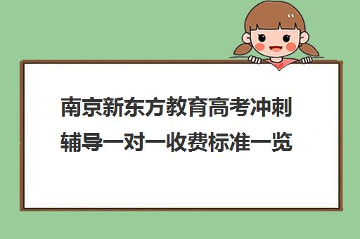 南京新东方教育高考冲刺辅导一对一收费标准一览表(新东方补课价目表)