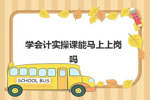 学会计实操课能马上上岗吗(完全没学过会计直接去工作)