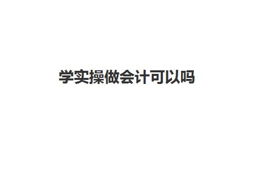 学实操做会计可以吗(学完实账后能做会计吗)