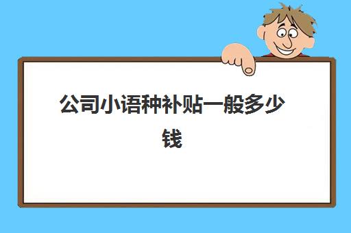 公司小语种补贴一般多少钱(学小语种一般要多少钱)