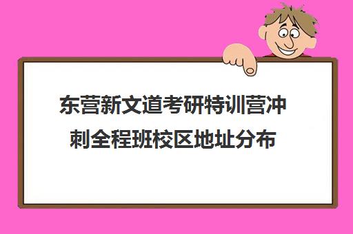 东营新文道考研特训营冲刺全程班校区地址分布（滨州考研辅导机构）