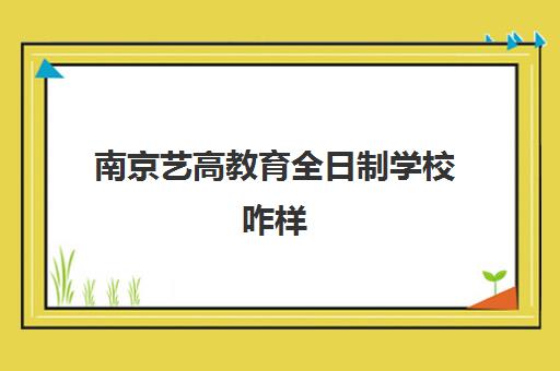 南京艺高教育全日制学校咋样(南京视觉学校一年学费多少)