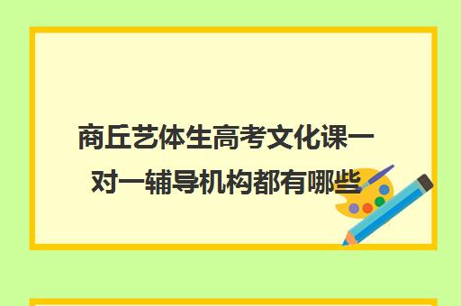 商丘艺体生高考文化课一对一辅导机构都有哪些(郑州艺考生文化课培训排名)