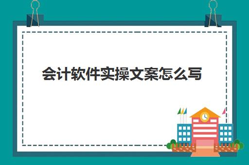 会计软件实操文案怎么写(会计软件应用实训报告)