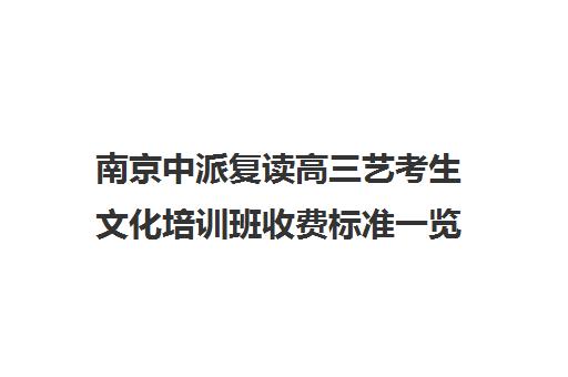 南京中派复读高三艺考生文化培训班收费标准一览表(南京无形画室高考集训收费)