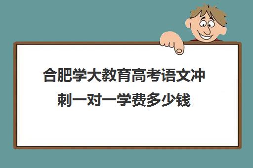 合肥学大教育高考语文冲刺一对一学费多少钱（精锐一对一收费标准）