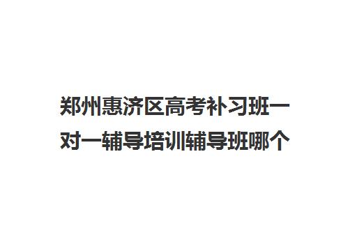 郑州惠济区高考补习班一对一辅导培训辅导班哪个好