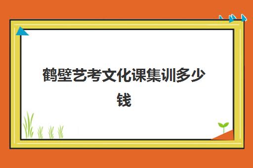 鹤壁艺考文化课集训多少钱(艺考培训班收费一般多少)