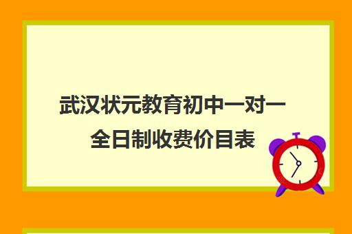 武汉状元教育初中一对一全日制收费价目表(状元教育一对一费用)