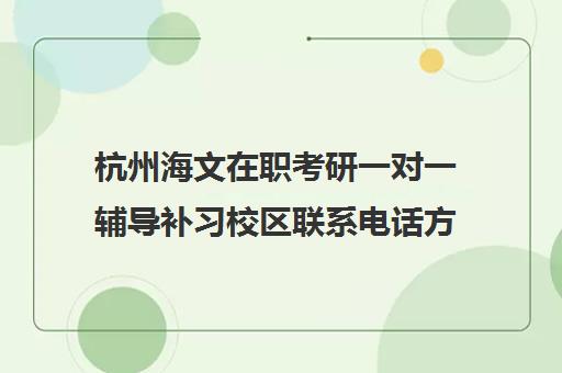 杭州海文在职考研一对一辅导补习校区联系电话方式