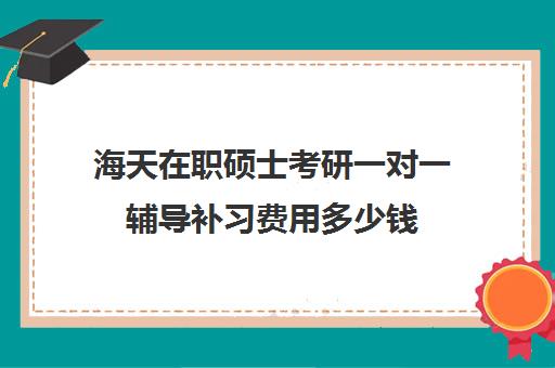 海天在职硕士考研一对一辅导补习费用多少钱