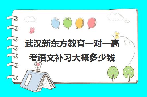 武汉新东方教育一对一高考语文补习大概多少钱