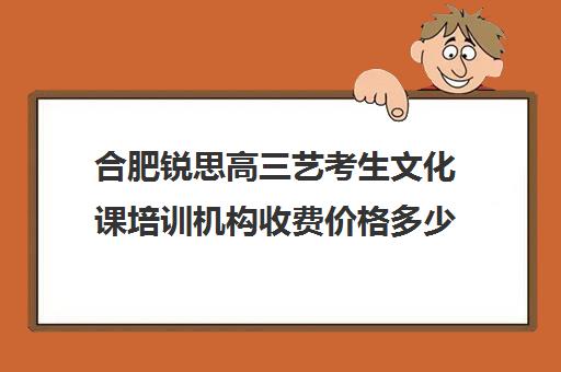 合肥锐思高三艺考生文化课培训机构收费价格多少钱(合肥艺考生文化课培训机构排名)