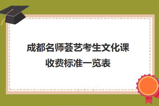 成都名师荟艺考生文化课收费标准一览表(艺考生分数线)