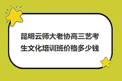 昆明云师大老协高三艺考生文化培训班价格多少钱(昆明艺考培训哪家最好)