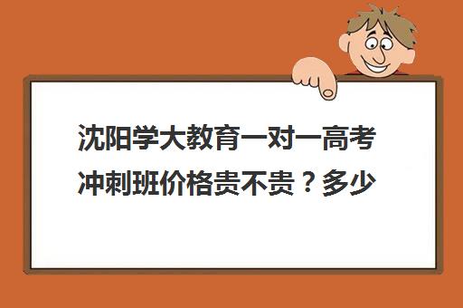 沈阳学大教育一对一高考冲刺班价格贵不贵？多少钱一年（一对一贵还是一对二贵）