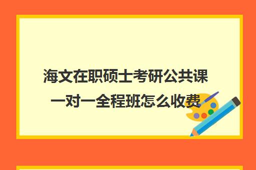 海文在职硕士考研公共课一对一全程班怎么收费（在职研究生辅导机构）