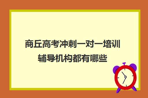 商丘高考冲刺一对一培训辅导机构都有哪些(高考冲刺班一般收费)