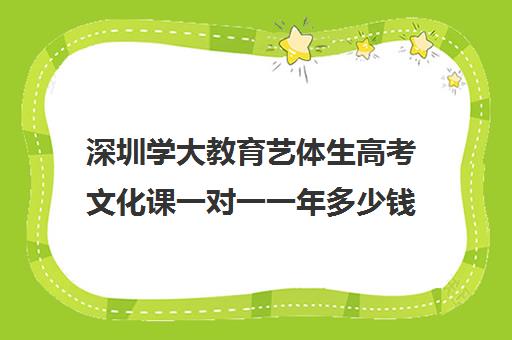 深圳学大教育艺体生高考文化课一对一一年多少钱(学大教育高三全日制价格)