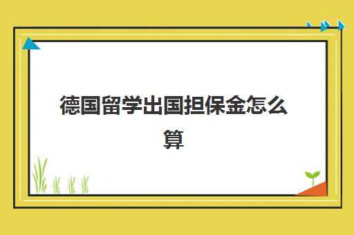 德国留学出国担保金怎么算(德国留学保证金存在哪个银行)