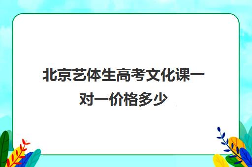 北京艺体生高考文化课一对一价格多少(北京艺考培训班收费一般多少)