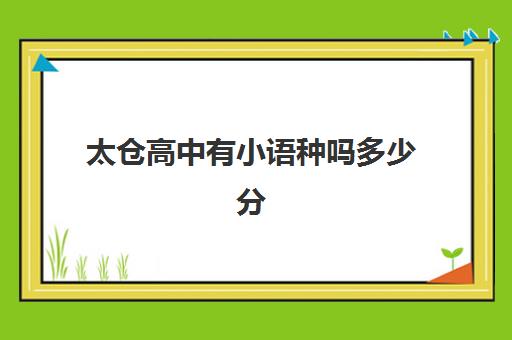 太仓高中有小语种吗多少分(太仓有几个高中)