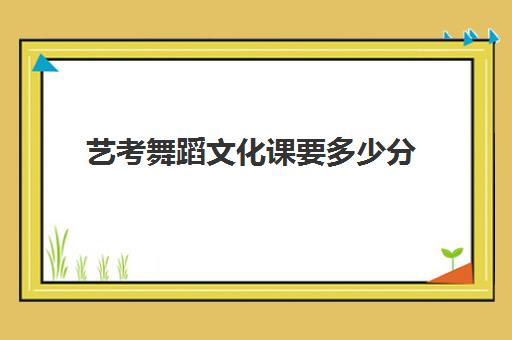 艺考舞蹈文化课要多少分(舞蹈艺考300分是怎么算)