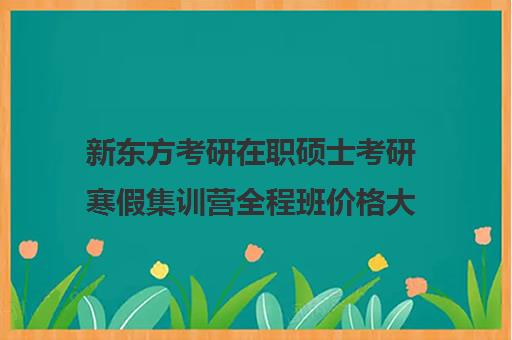 新东方考研在职硕士考研寒假集训营全程班价格大概多少钱（新东方考研价格表）