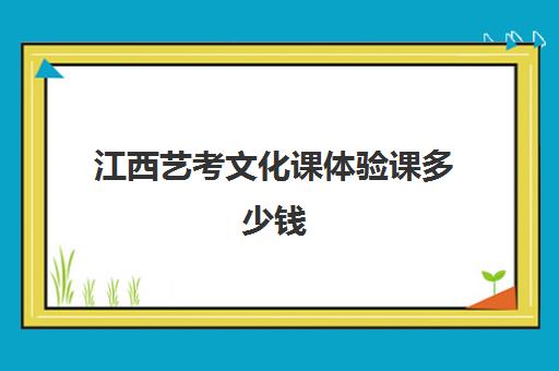 江西艺考文化课体验课多少钱(江西艺考多少分过线)