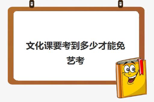 文化课要考到多少才能免艺考(艺考生的文化课怎样快速提高)