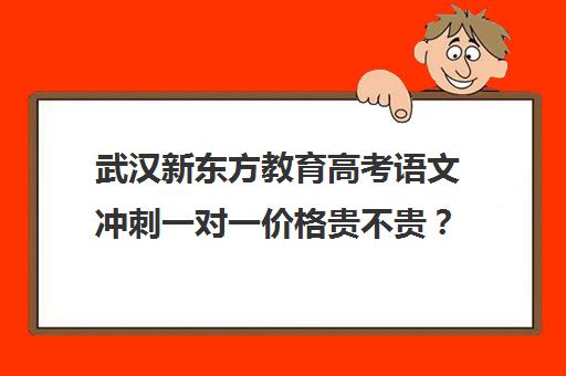 武汉新东方教育高考语文冲刺一对一价格贵不贵？多少钱一年（武汉高三培训机构排名前十