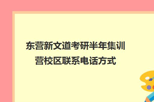 东营新文道考研半年集训营校区联系电话方式（新文道考研机构地址在哪）