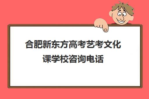 合肥新东方高考艺考文化课学校咨询电话(合肥艺考培训机构哪家好)