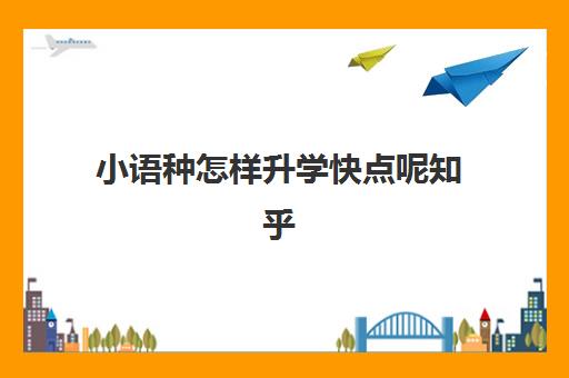 小语种怎样升学快点呢知乎(小语种怎么报考大学)