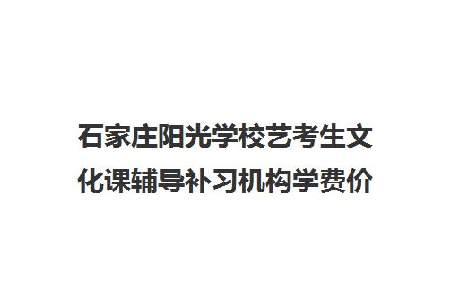 石家庄阳光学校艺考生文化课辅导补习机构学费价格表