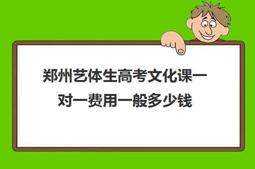 郑州艺体生高考文化课一对一费用一般多少钱(郑州艺考生文化课辅导哪家好)