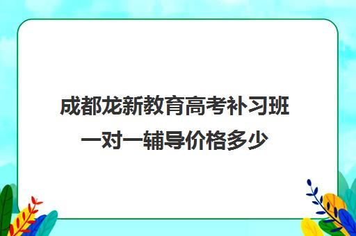 成都龙新教育高考补习班一对一辅导价格多少