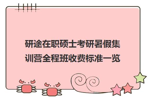 研途在职硕士考研暑假集训营全程班收费标准一览表（考研集训营一般多少钱一个月）