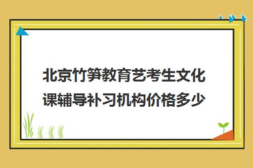 北京竹笋教育艺考生文化课辅导补习机构价格多少钱