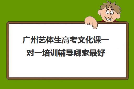 广州艺体生高考文化课一对一培训辅导哪家最好(广州艺考文化课集训学校哪里好)