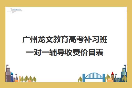 广州龙文教育高考补习班一对一辅导收费价目表