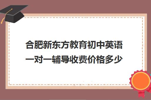 合肥新东方教育初中英语一对一辅导收费价格多少钱(新东方初三一对一价格表)