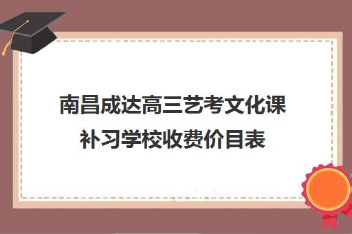 南昌成达高三艺考文化课补习学校收费价目表