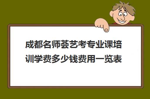 成都名师荟艺考专业课培训学费多少钱费用一览表(艺考多少分能上一本)