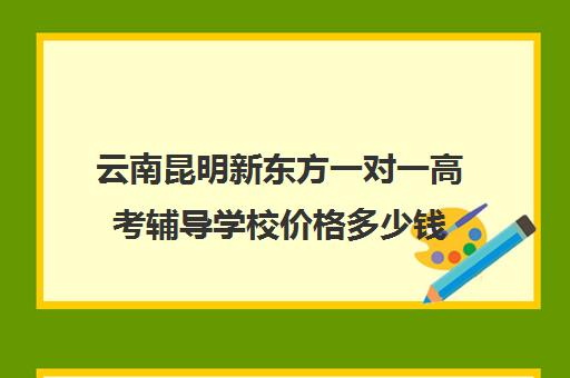 云南昆明新东方一对一高考辅导学校价格多少钱（昆明补课哪个机构比较好）