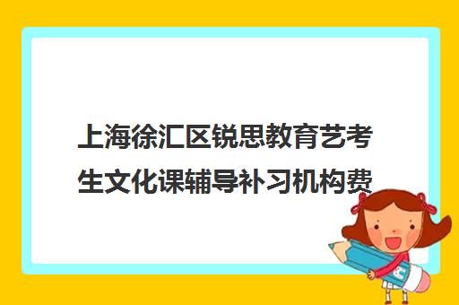 上海徐汇区锐思教育艺考生文化课辅导补习机构费用多少钱