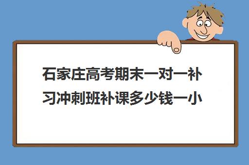 石家庄高考期末一对一补习冲刺班补课多少钱一小时