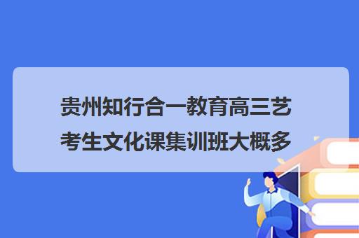 贵州知行合一教育高三艺考生文化课集训班大概多少钱(贵阳艺考培训机构哪家好)