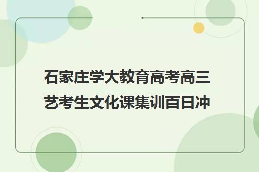 石家庄学大教育高考高三艺考生文化课集训百日冲刺班（艺考集训一般多少钱）