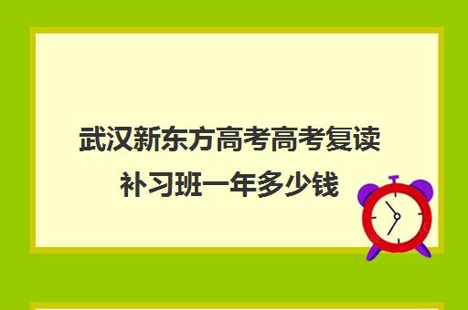 武汉新东方高考高考复读补习班一年多少钱